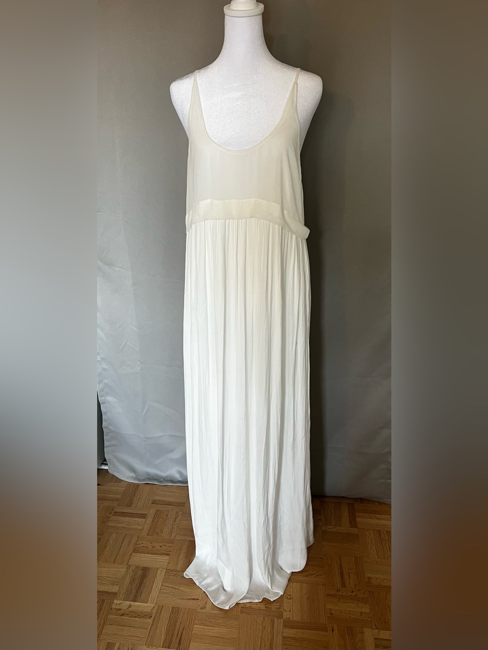Zara Women's Cream Maxi Dress - Elegant Sleeveless Design